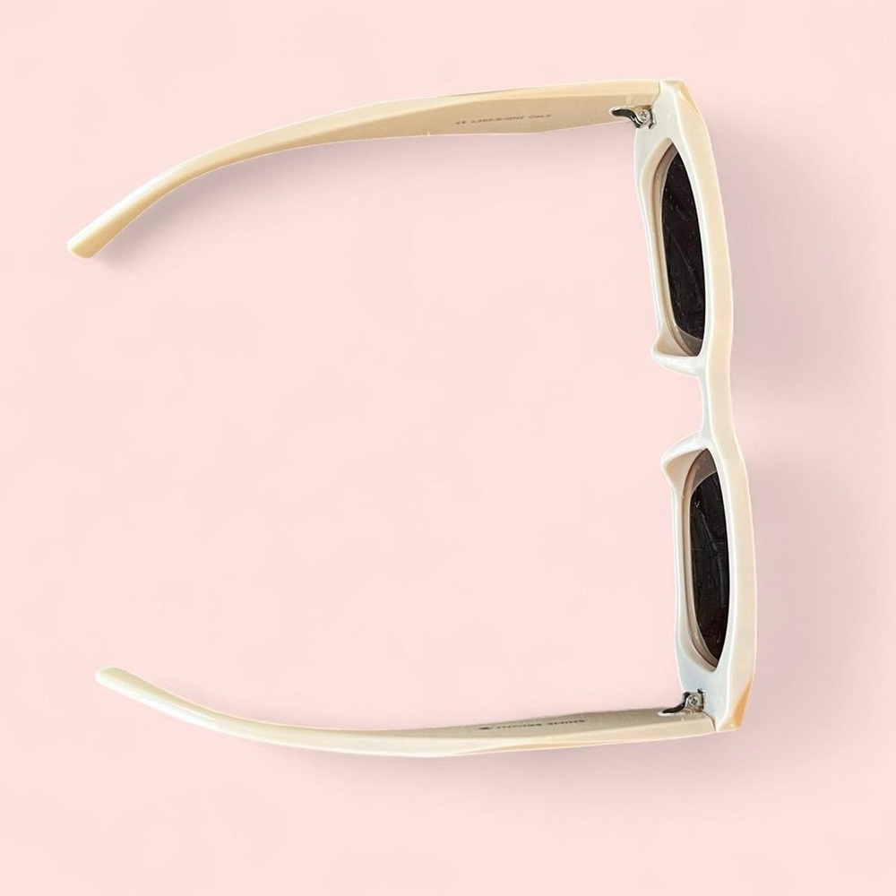 Cream Rectangular Sunglasses - Picture 2 of 6